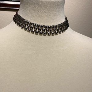 Silver studded choker